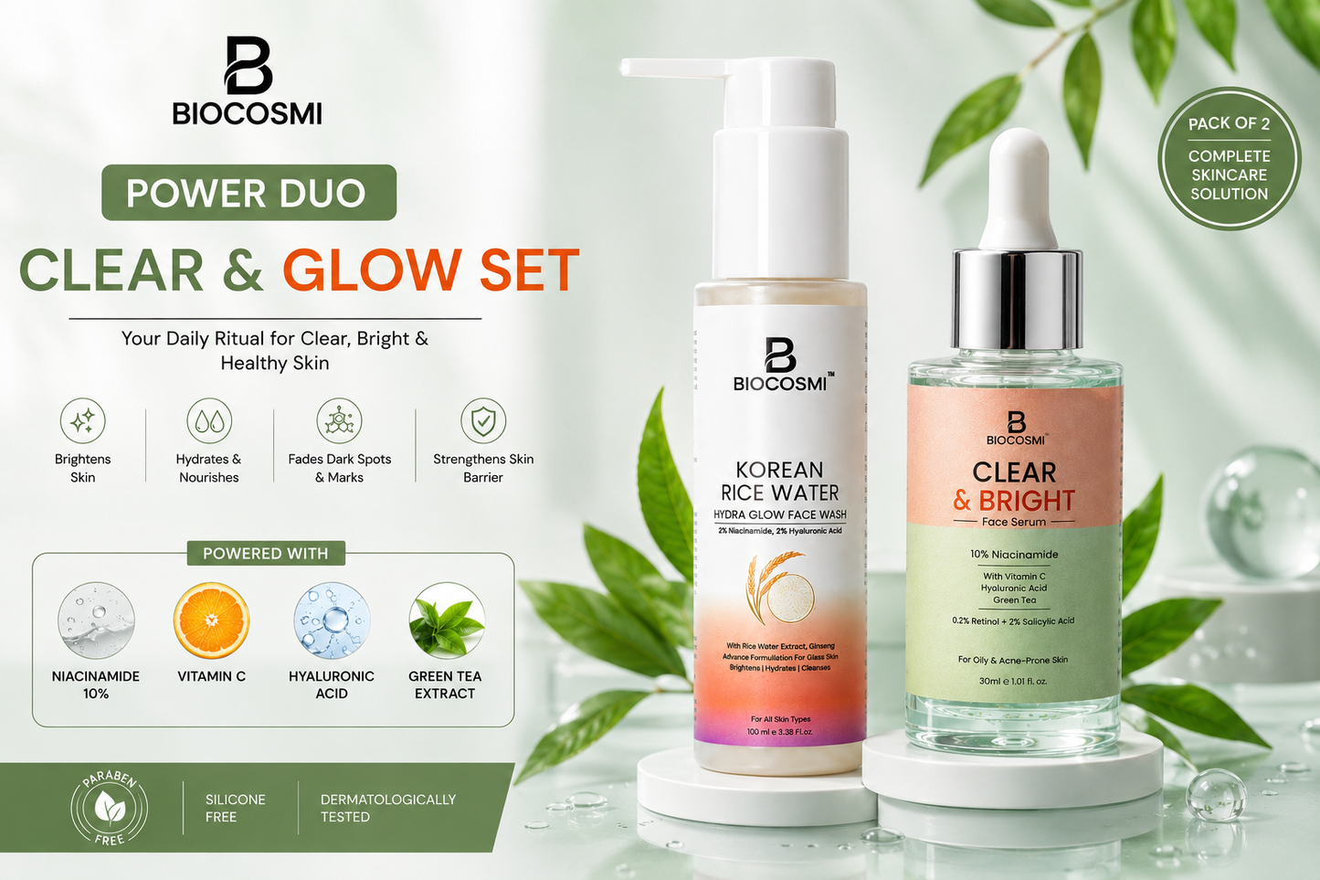 Biocosmi Power Duo: Clear & Glow Set
