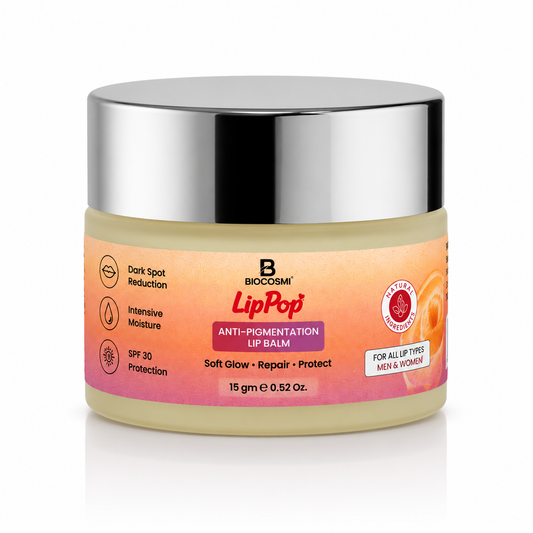 Biocosmi LipPop Anti-Pigmentation Lip Balm with SPF 30, Kojic Acid, Ceramide & Hyaluronic Acid | 15g